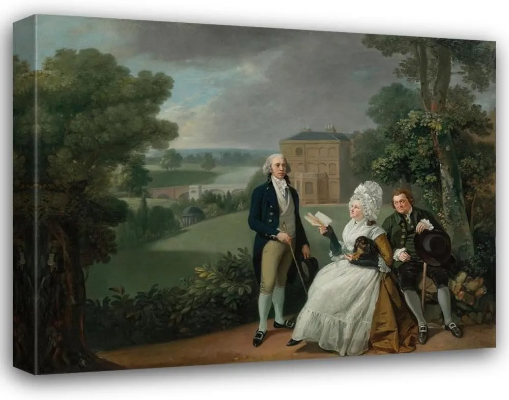 Johan Joseph Zoffany 34x28 Extra Large Gallery Wrapped Canvas Museum Art Print Titled: The Sayer Family of Richmond