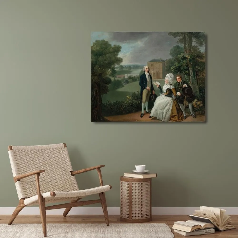 Johan Joseph Zoffany 34x28 Extra Large Gallery Wrapped Canvas Museum Art Print Titled: The Sayer Family of Richmond