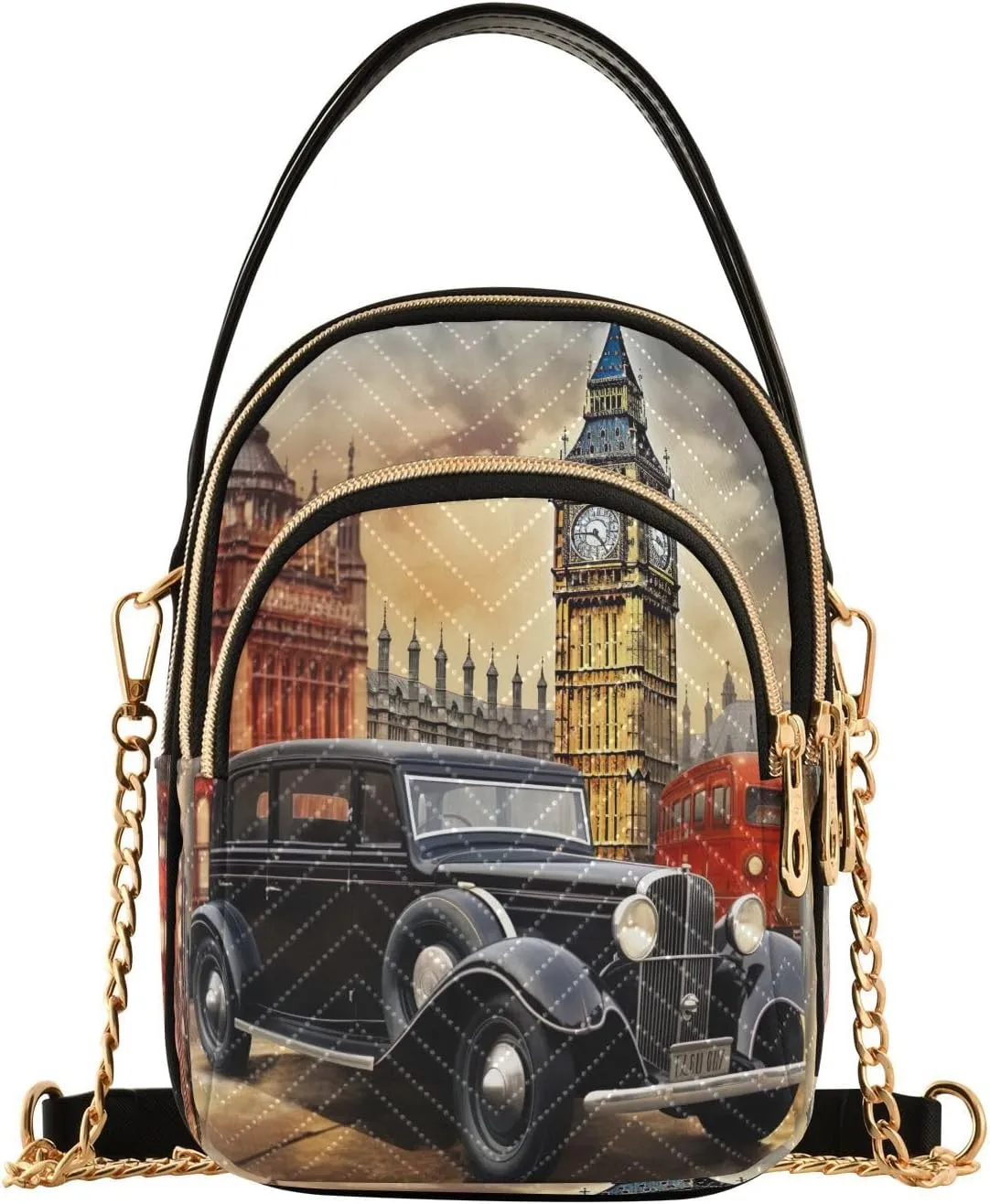 Joko Ivery London Landmark Multi Pockets Crossbody Bags for Women Zip Cell Phone Purse Wallet Bag with Detachable Shoulder Strap Shoulder Purse for Women Girls Trendy Gift Traveling Working Shopping