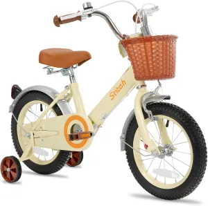 JOYSTAR Vintage Kids Bike with Training Wheels & Basket, 12 14 16 20 24 Inch Girls Bike for 2-14 Years Old, Multiple Colors