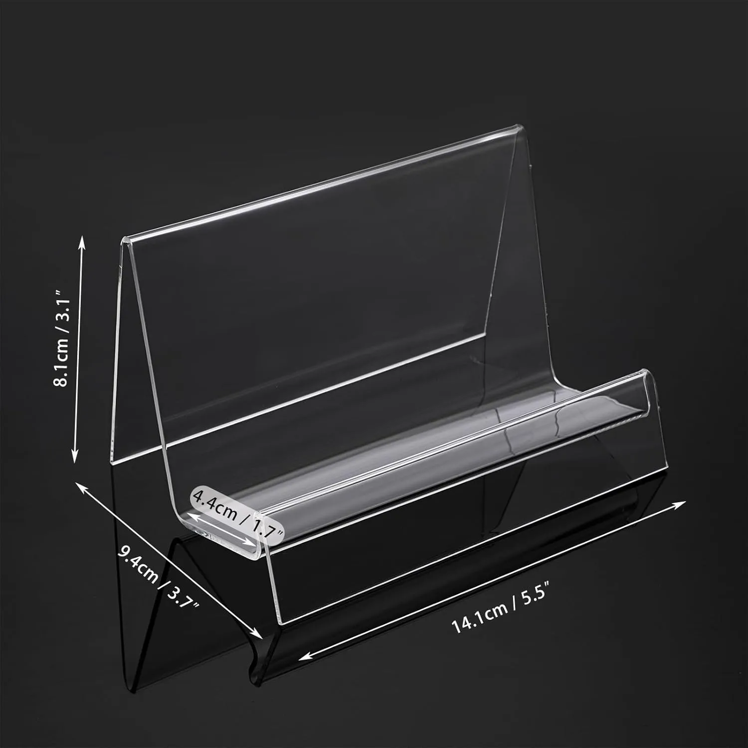 JUXYES Pack of 12 Clear Acrylic Wallet Display Stand Holder, Purse Display Stand Handbag Display Rack Shoulder Bag Purse Stand for Boutique, Retail Countertop Acrylic Display Stand for Handbags Wallet