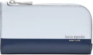 kate spade new york Devin Colorblocked Saffiano Leather Small Slim Bifold Wallet, Pale Sapphirine Multi
