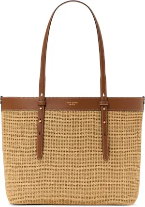 kate spade new york Do It All Straw Large Tote, Cavern Clay Multi