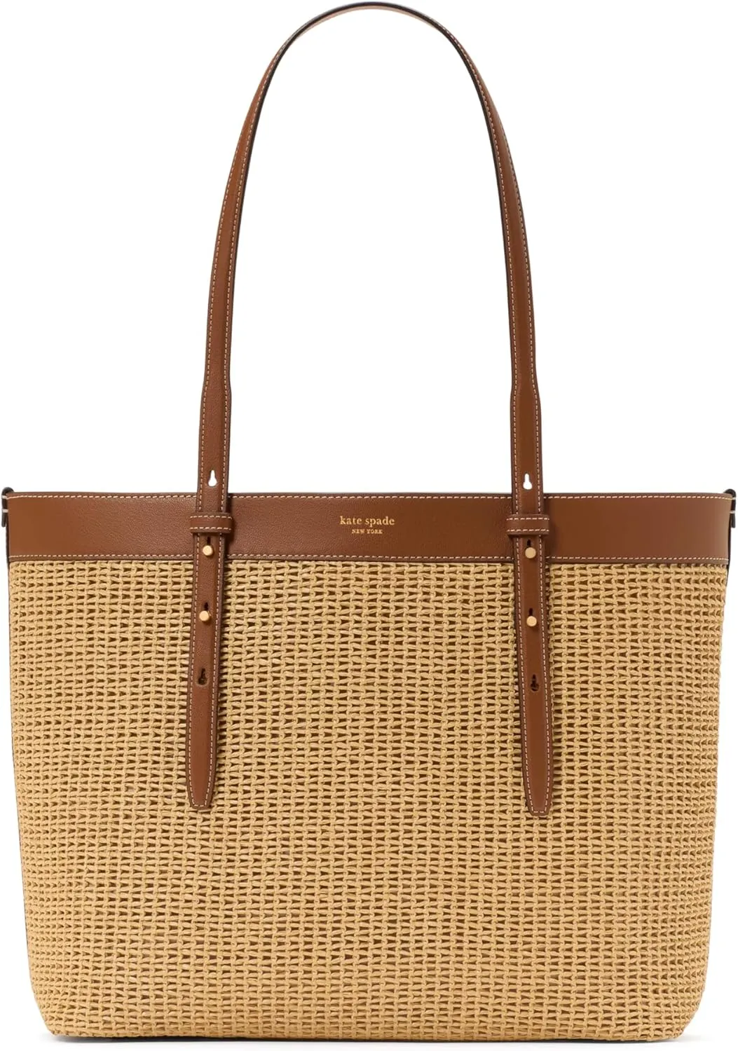 kate spade new york Do It All Straw Large Tote, Cavern Clay Multi