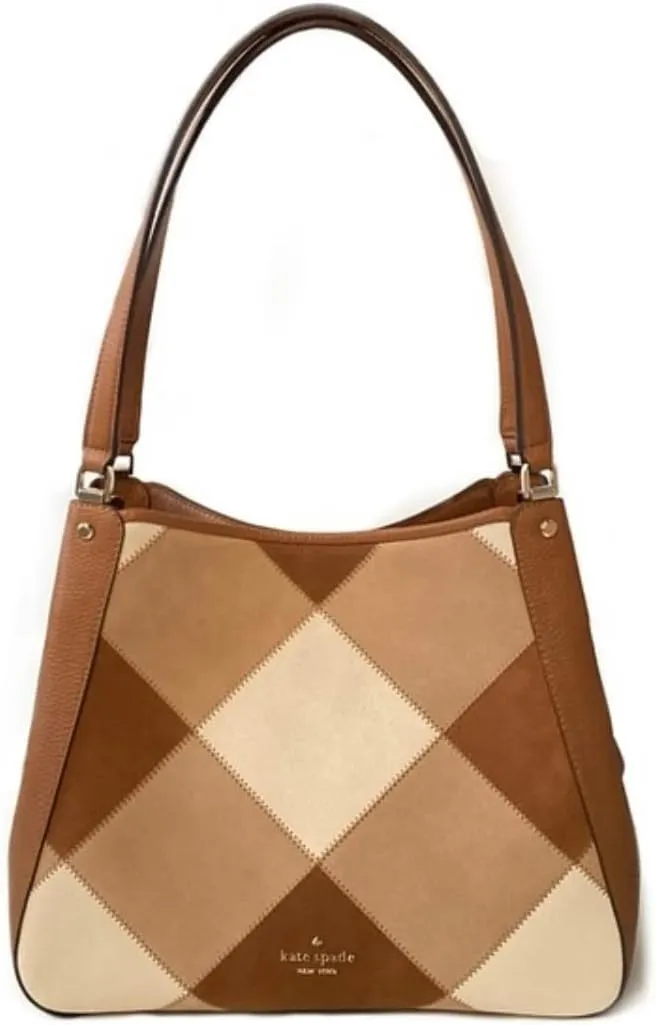 kate spade new york Leila Patchwork Suede Medium Triple Compartment Shoulder