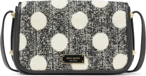 kate spade new york LIV New Group DOT Tweed Small Flap Crossbody, Black Multi