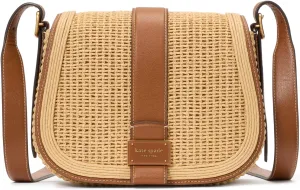 kate spade new york Nouveau Straw Medium Saddle Bag, Cavern Clay Multi