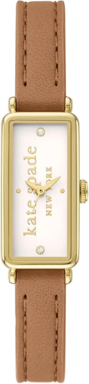 Kate Spade New York Rosedale Rectangular Women's Watch with Stainless Steel Chain Bracelet or Leather Band