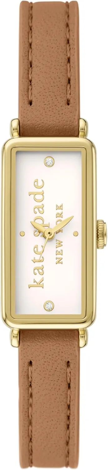 Kate Spade New York Rosedale Rectangular Women's Watch with Stainless Steel Chain Bracelet or Leather Band