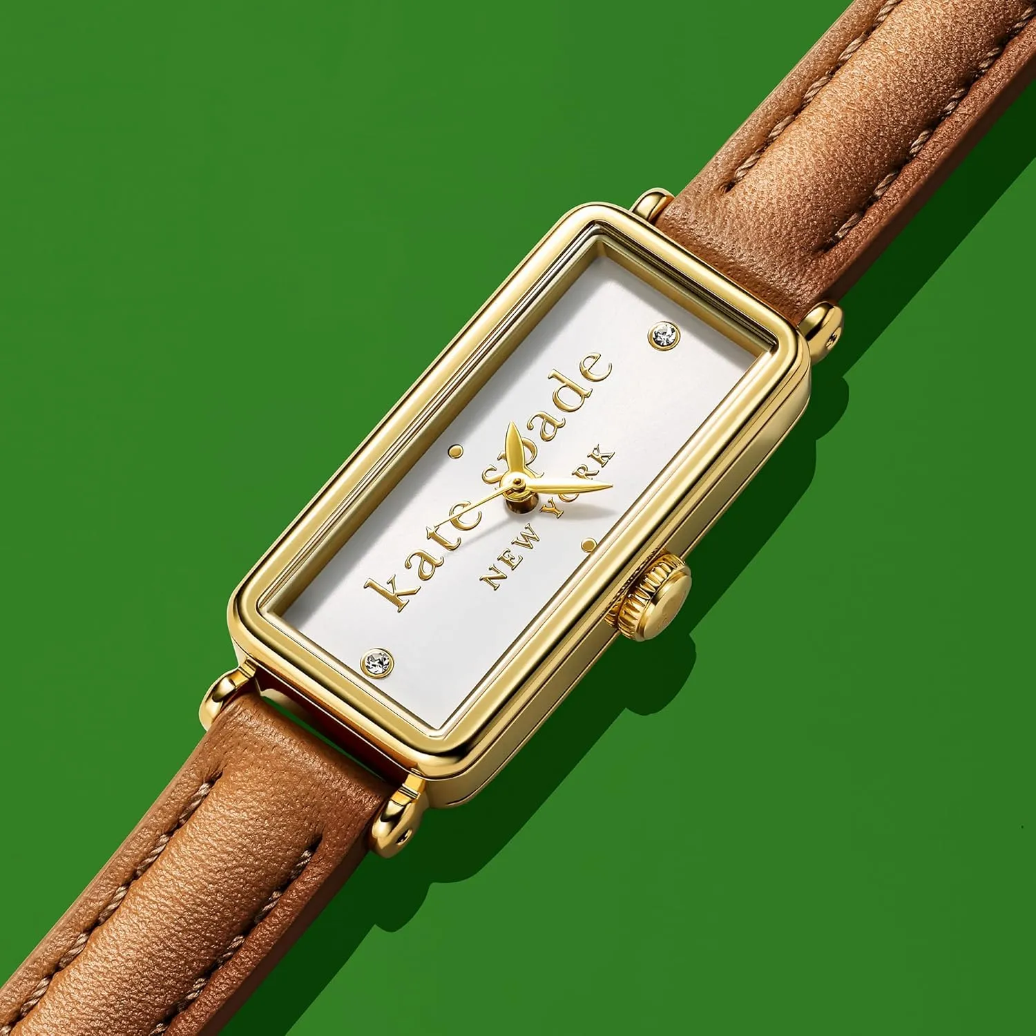 Kate Spade New York Rosedale Rectangular Women's Watch with Stainless Steel Chain Bracelet or Leather Band