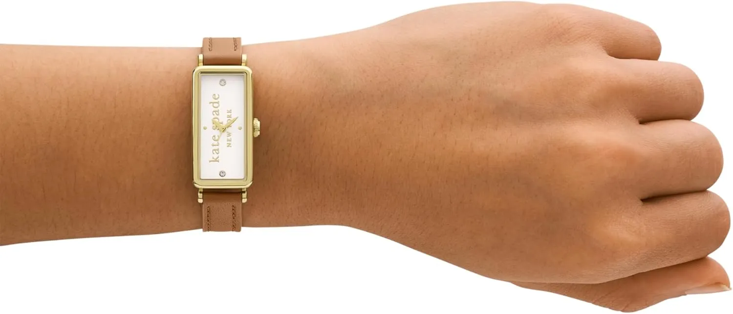 Kate Spade New York Rosedale Rectangular Women's Watch with Stainless Steel Chain Bracelet or Leather Band
