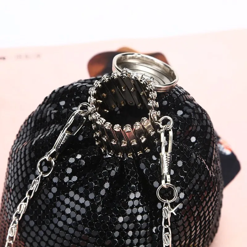 Kettle-shaped Sequined Evening Clutch Bag