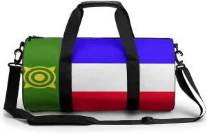 Khakassia Flag Waterproof Gym Duffel for Men Women Sports Travel Tote Bag