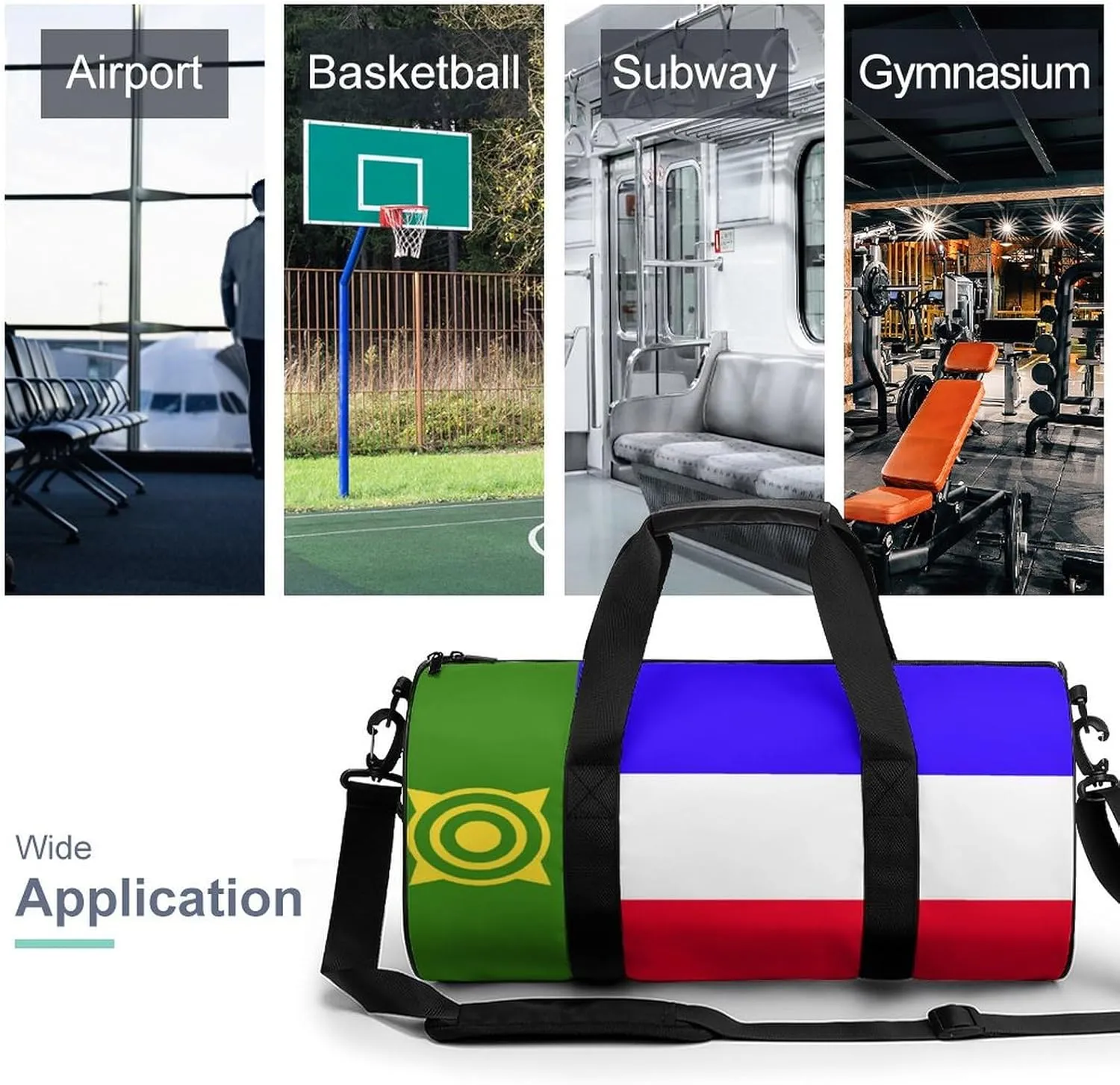 Khakassia Flag Waterproof Gym Duffel for Men Women Sports Travel Tote Bag