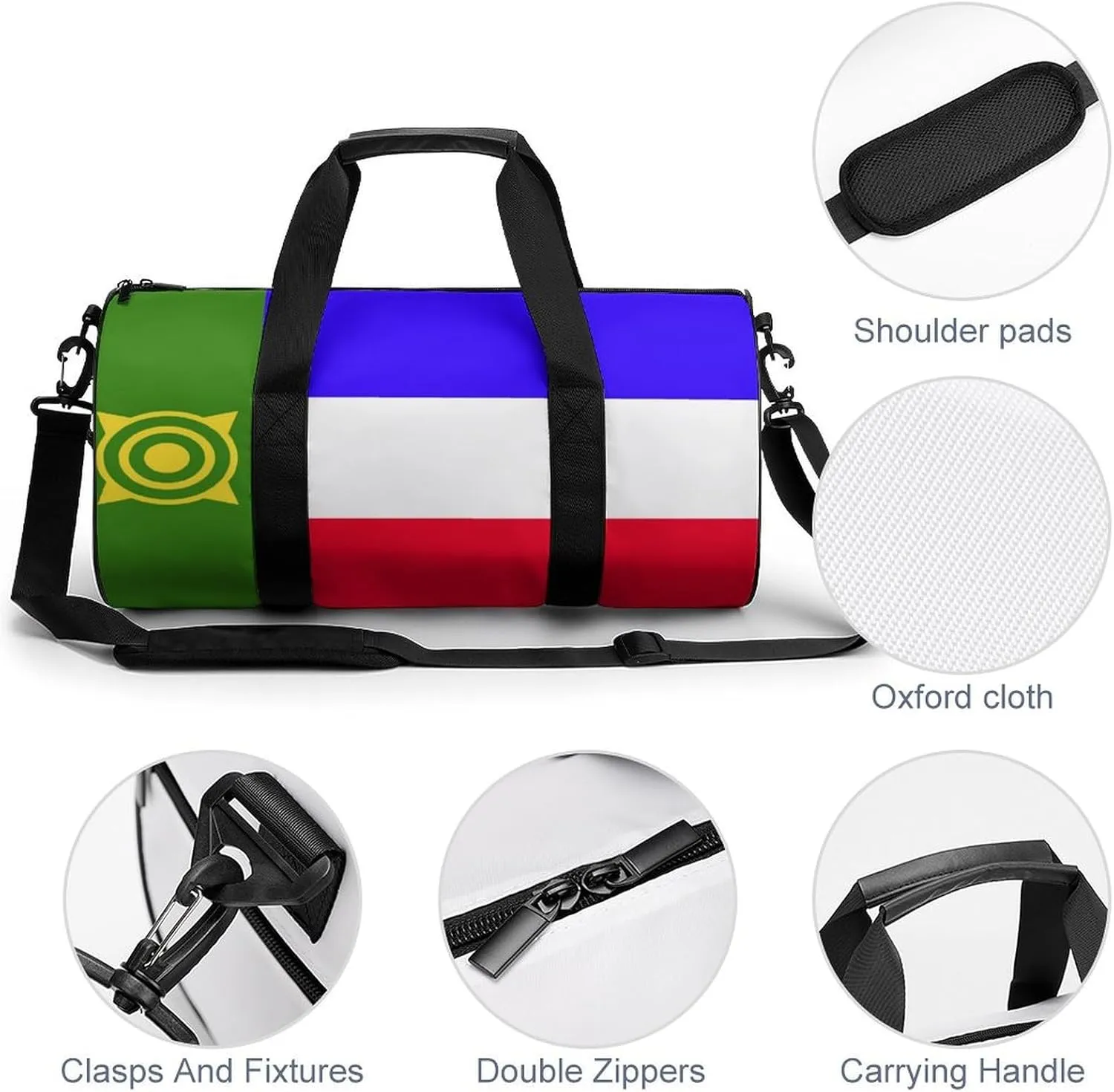Khakassia Flag Waterproof Gym Duffel for Men Women Sports Travel Tote Bag