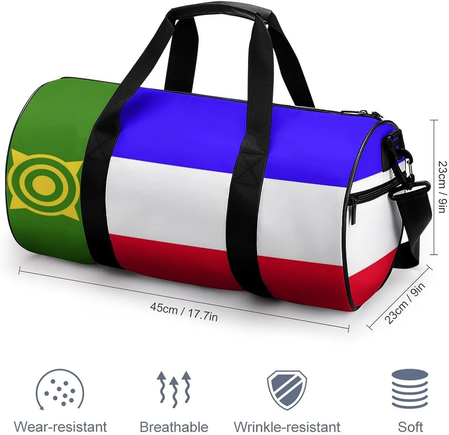 Khakassia Flag Waterproof Gym Duffel for Men Women Sports Travel Tote Bag