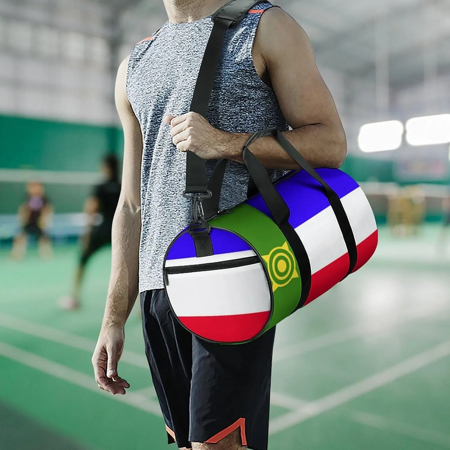 Khakassia Flag Waterproof Gym Duffel for Men Women Sports Travel Tote Bag