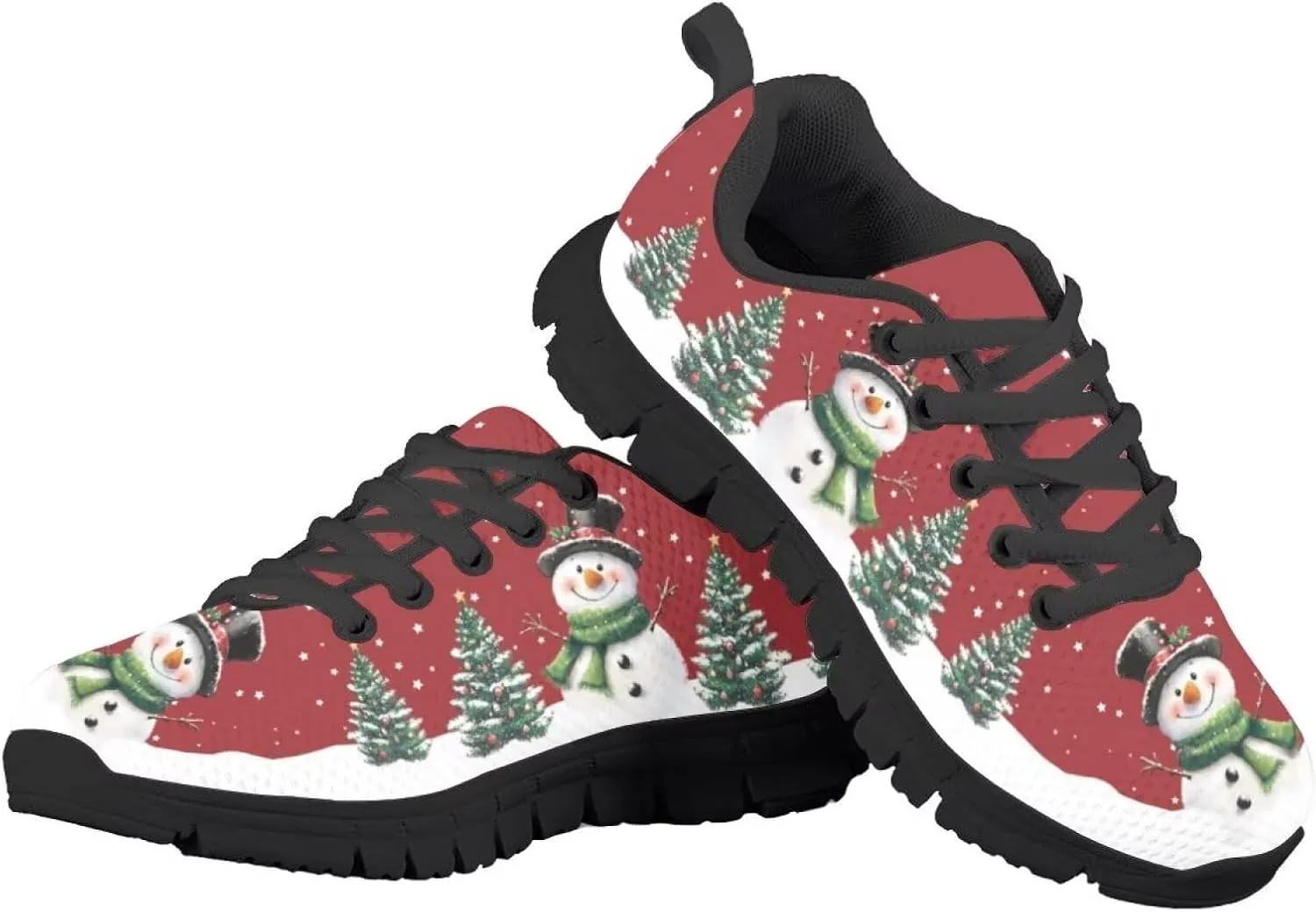 Kids Christmas Running Shoes Lightweight Breathable Mesh Sports Tennis Sneakers Anti-Skid Comfortable Casual Shoes for Boys Girls