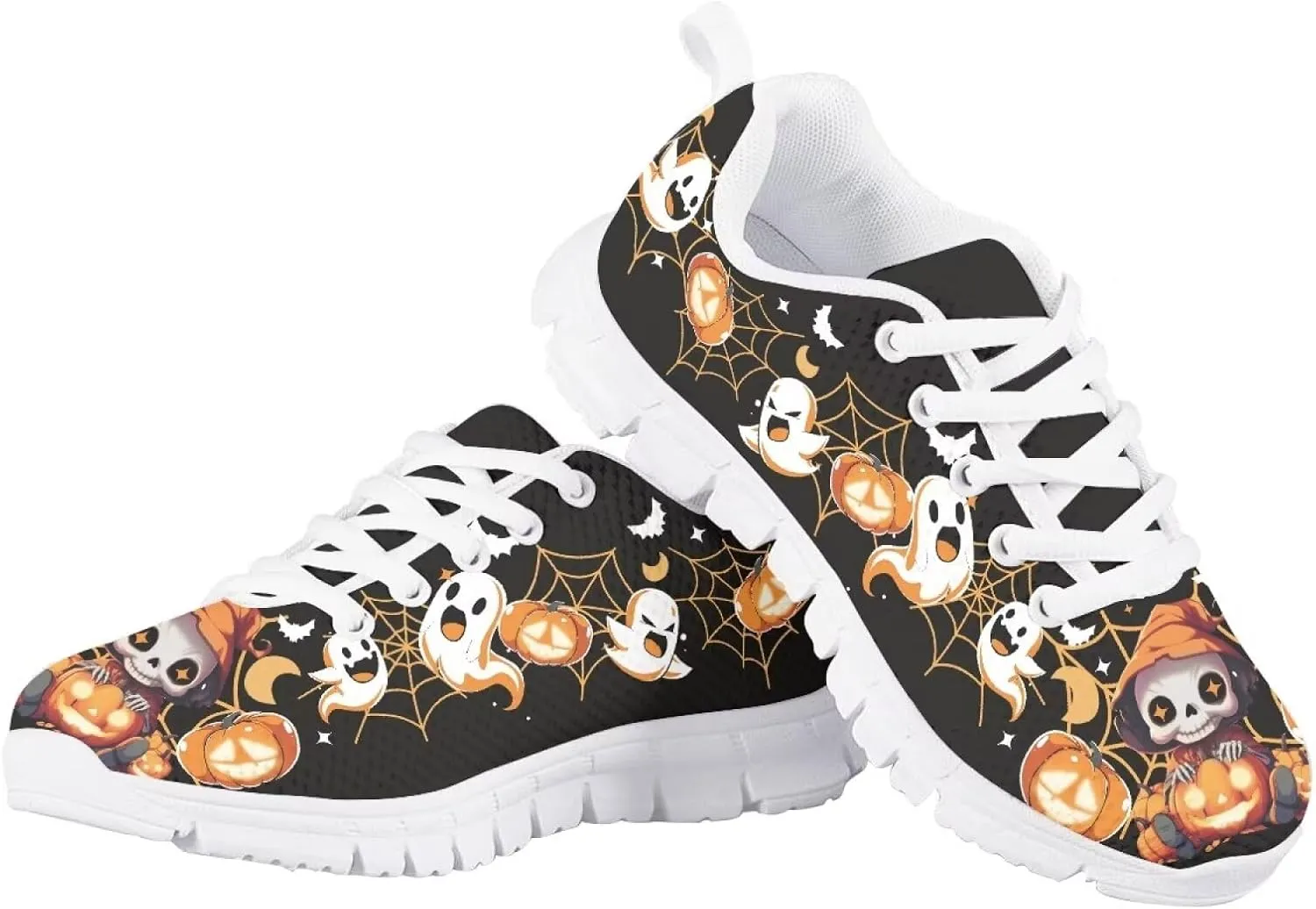 Kids Running Shoes, Breathable Upper Lightweight Lace-Up Mesh Athletic Sports Sneakers for Boys Girls