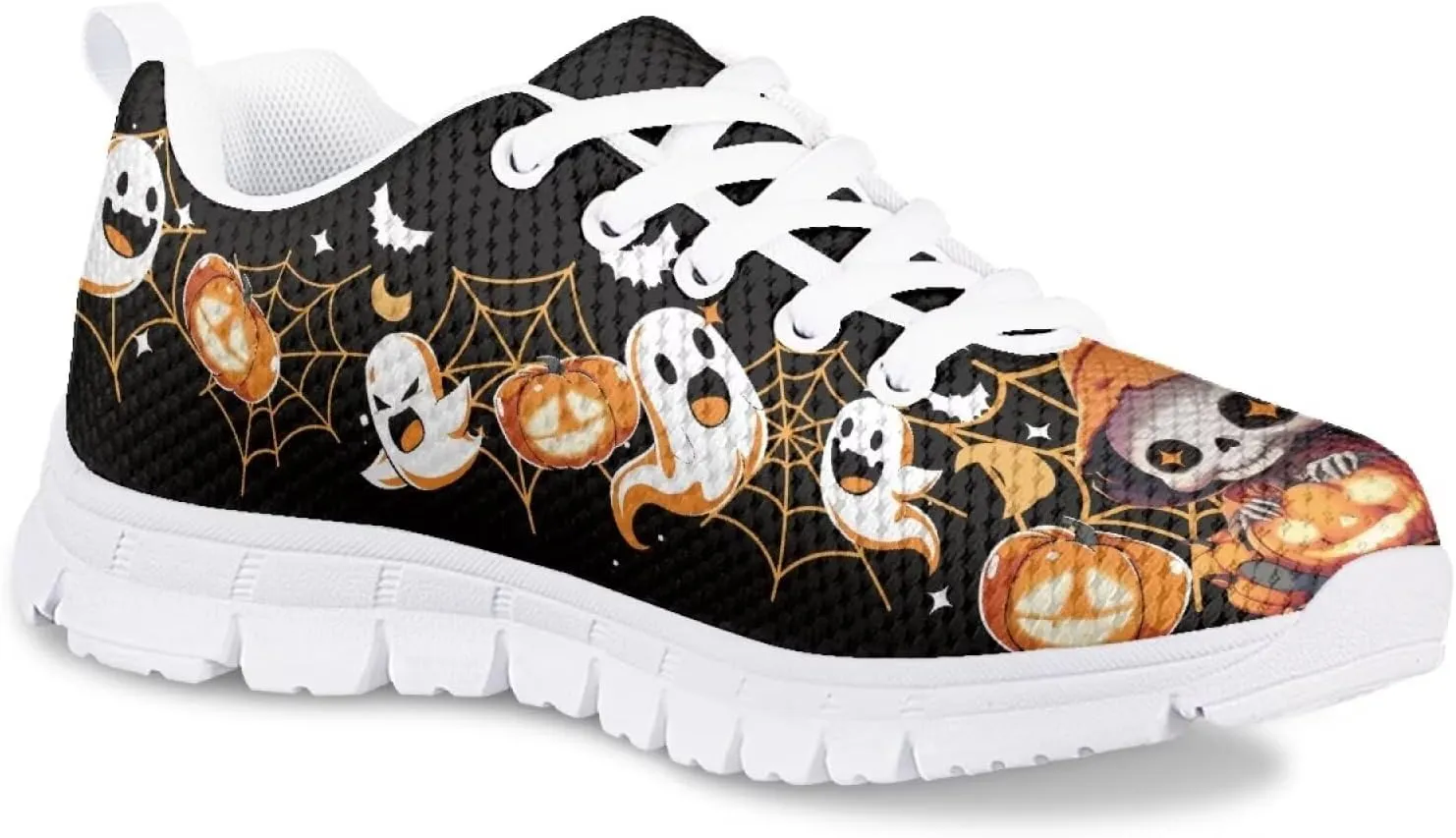 Kids Running Shoes, Breathable Upper Lightweight Lace-Up Mesh Athletic Sports Sneakers for Boys Girls