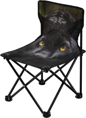 Kigai Cool Panther Black Leopard Portable Camping Chair - Lightweight, Compact and Foldable Chair - Perfect for Beach Picnic Hiking, Carry Bag Included