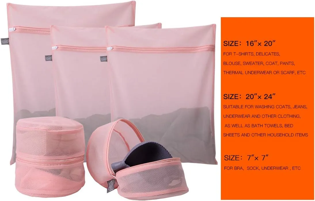 Kimmama Laundry Bag Mesh Wash Bags, Washing Machine Wash Bag, Net Washer Sack with Zipper, Dryer Pouch for Cleaning and Drying Cloths, Garment, Sweater, Delicates, lingerie, Bra, Pant, Sock, Toys