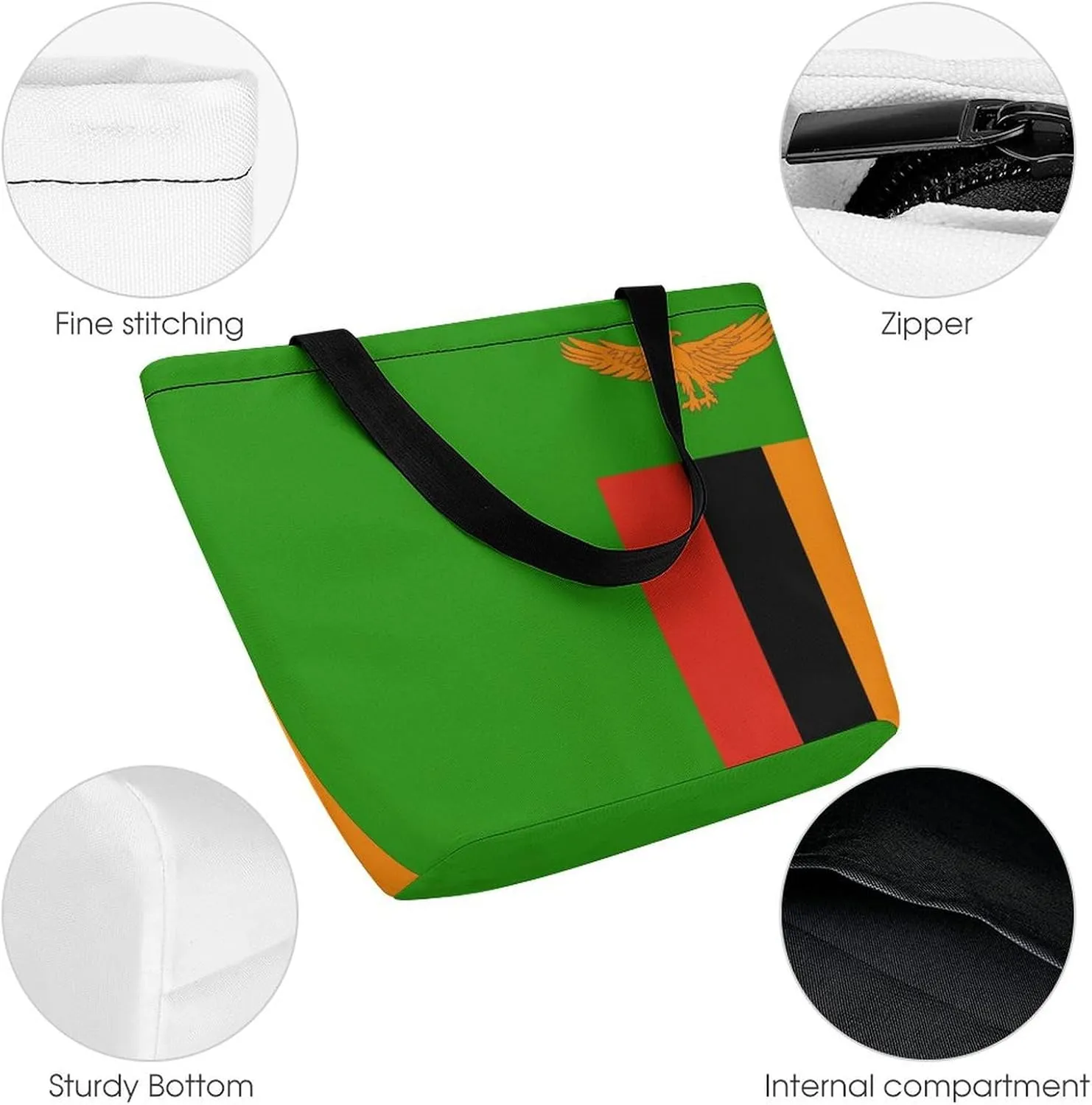 KiRYu East Timor Flag Women's Practical Tote Handbag with Zipper for Travel and Gym Use