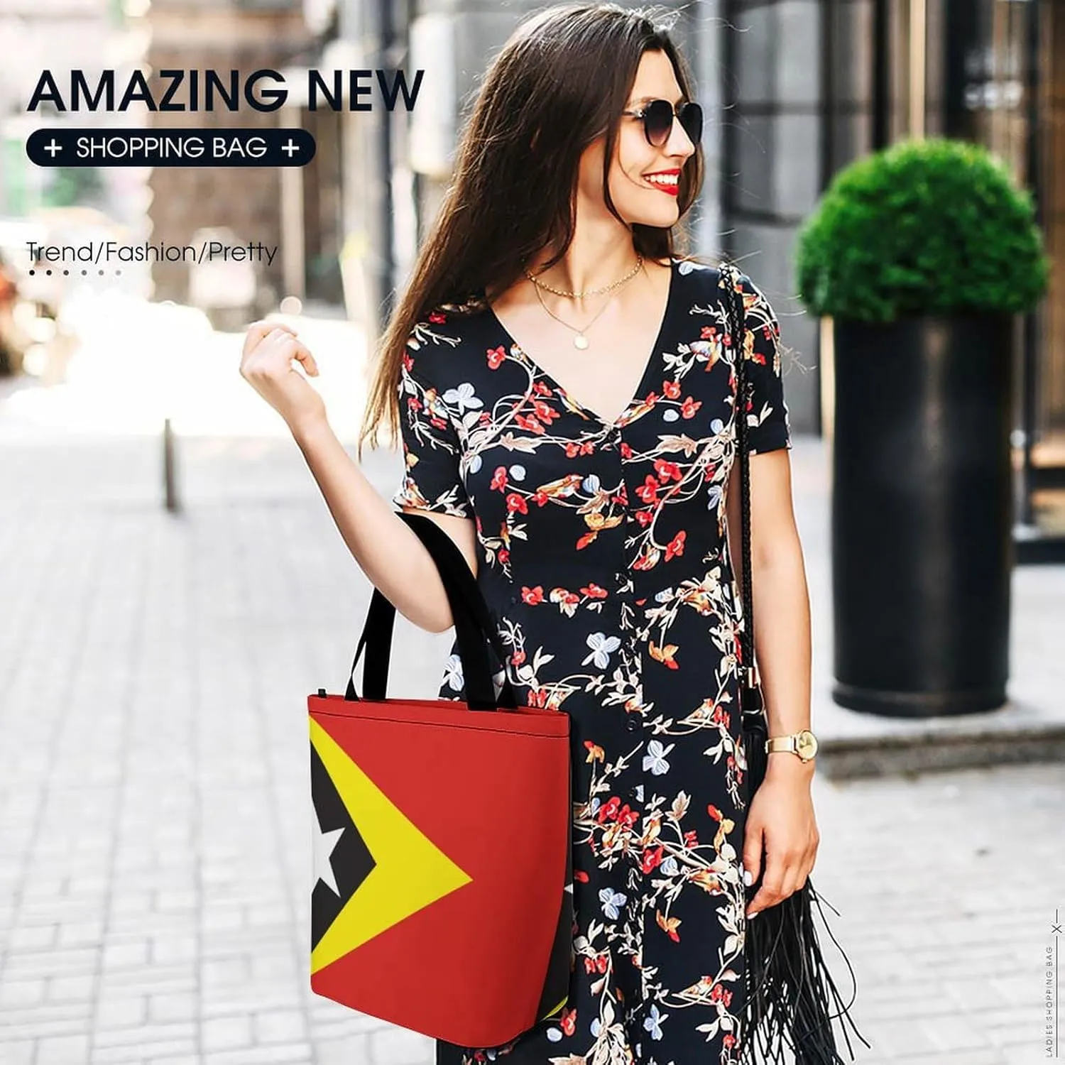 KiRYu East Timor Flag Women's Practical Tote Handbag with Zipper for Travel and Gym Use