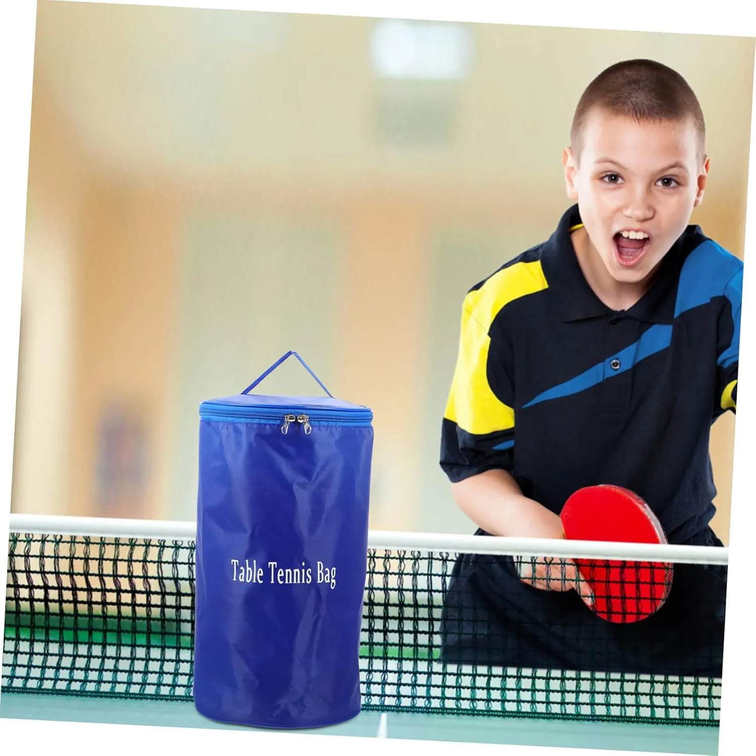 Kisangel Table Tennis Bag Storage Bag Organizer Outdoor Table Tennis Zip Lock Organizer Light Backpack Soccer