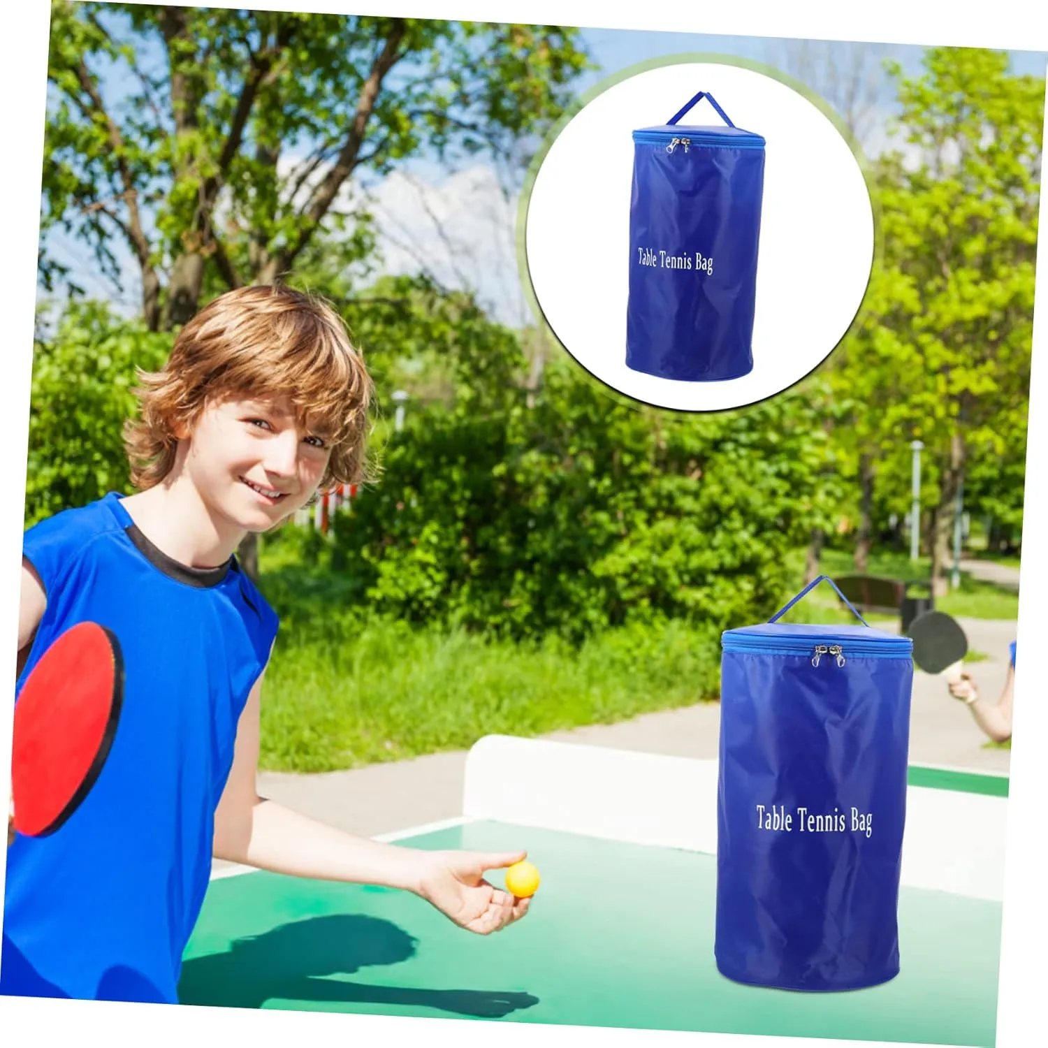 Kisangel Table Tennis Bag Storage Bag Organizer Outdoor Table Tennis Zip Lock Organizer Light Backpack Soccer