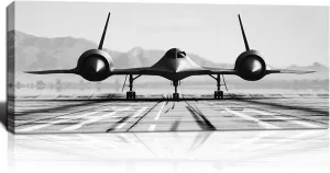 KLVOS Black and White Wall Art Large Airplane Aircraft Picture Print on Canvas for Boy Room Home Office Decoration Vintage Plane Framed Artwork Stretched Framed Ready to Hang 20x48inch