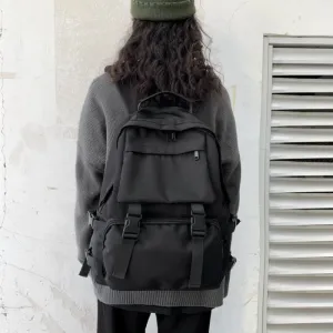 Korean High College Large Capacity Dark Backpacks