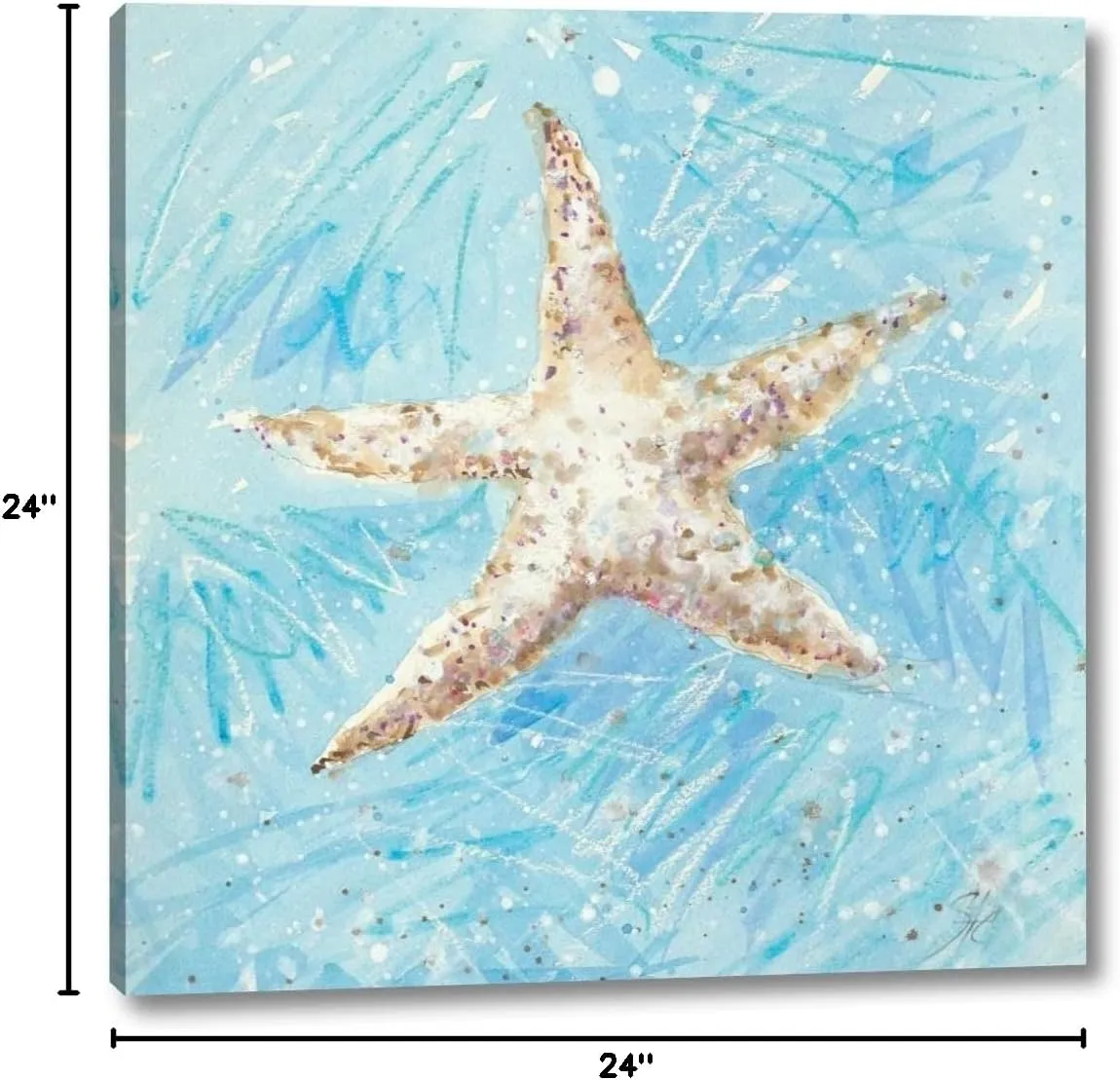 La Mer A by Jerry Sic - 24" x 24" Canvas Art Print Gallery Wrapped - Ready to Hang
