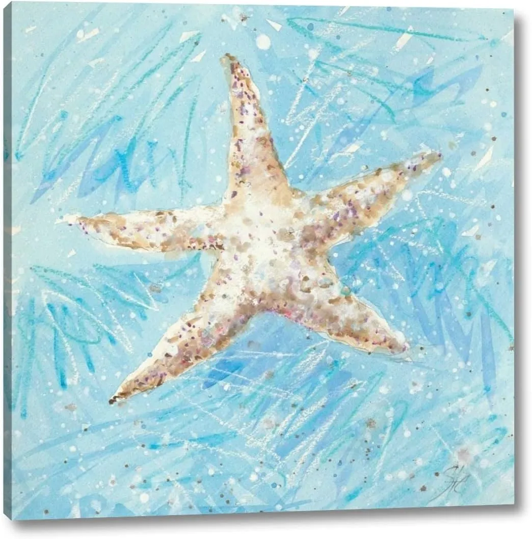 La Mer A by Jerry Sic - 24" x 24" Canvas Art Print Gallery Wrapped - Ready to Hang