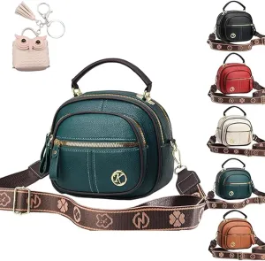 Lanarcissa Handbags, Multifunctional Compartment Adjustable Wide Shoulder Strap Leather Bag, Crossbody Bag