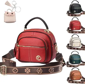 Lanarcissa Handbags, Multifunctional Compartment Adjustable Wide Shoulder Strap Leather Bag, Crossbody Bag
