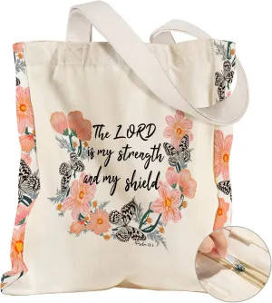 Large Canvas Tote Bag for Women - with Zipper and Inner Pocket Aesthetic Cute Shoulder Bag for Shopping Daily