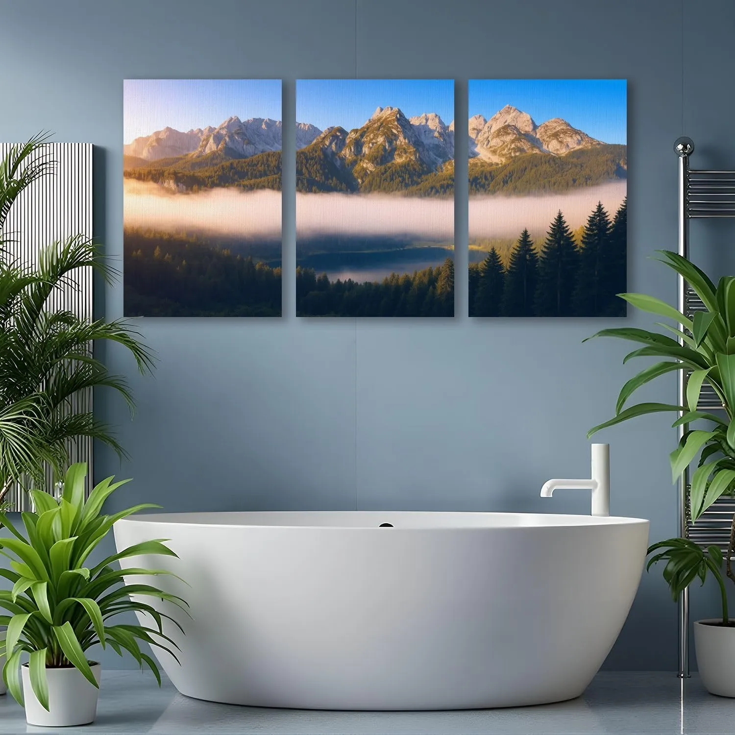 Large Canvas Wall Art Great morning alpine lake Vorderer Gosausee Gosau valley Austrian alps Artwork for Walls 24x36 inches 3 pieces Home Decor Aesthetic Pictures for Home Living Room Dining Room