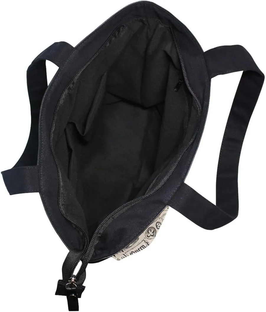 Large Capacity Handbag Shoulder Bag Vintage Pattern Tote Bag for Women Daily Outings Top Handle Zipper