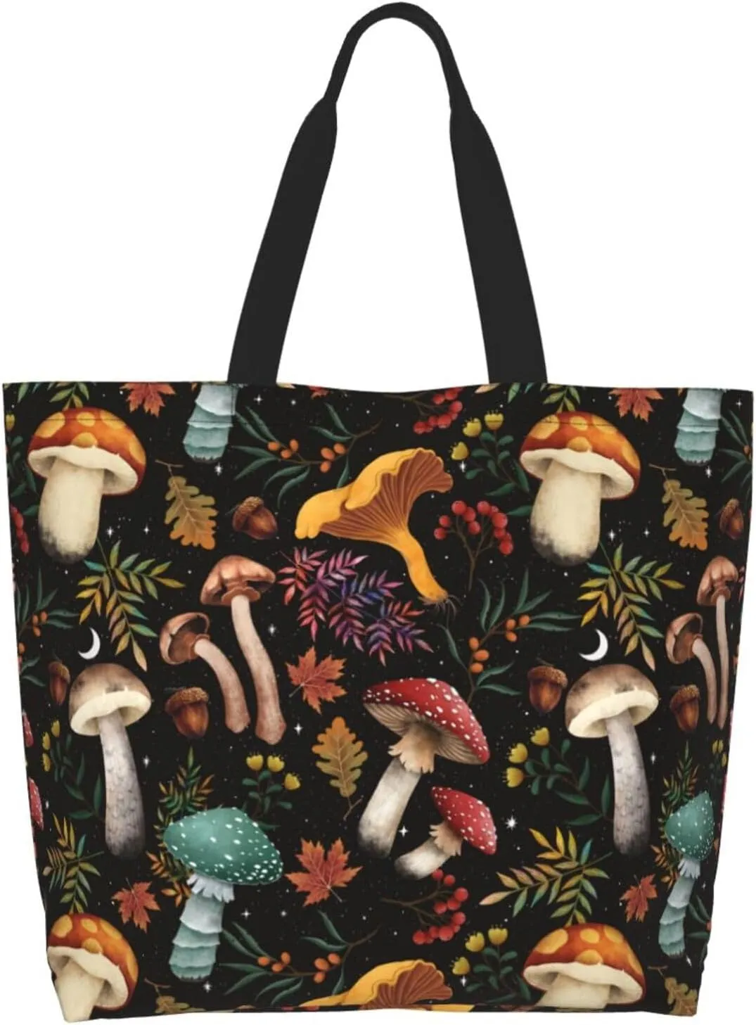 Large Capacity Reusable Canvas Shoulder Bag   Both Sides Bucket Hat Casual Tote Handbag