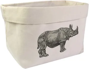 Large 'Grey Rhinoceros' Canvas Organiser/Storage Bag (OR00031852)