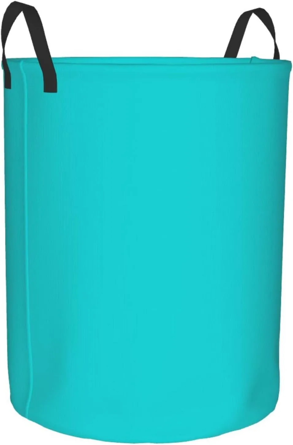 Large Laundry Basket, Dirty Clothes Hamper Toys Storage Bag Dark Turquoise Solid Color Waterproof Foldable Washing Bin for College Dorms 15.7" x 19.6"