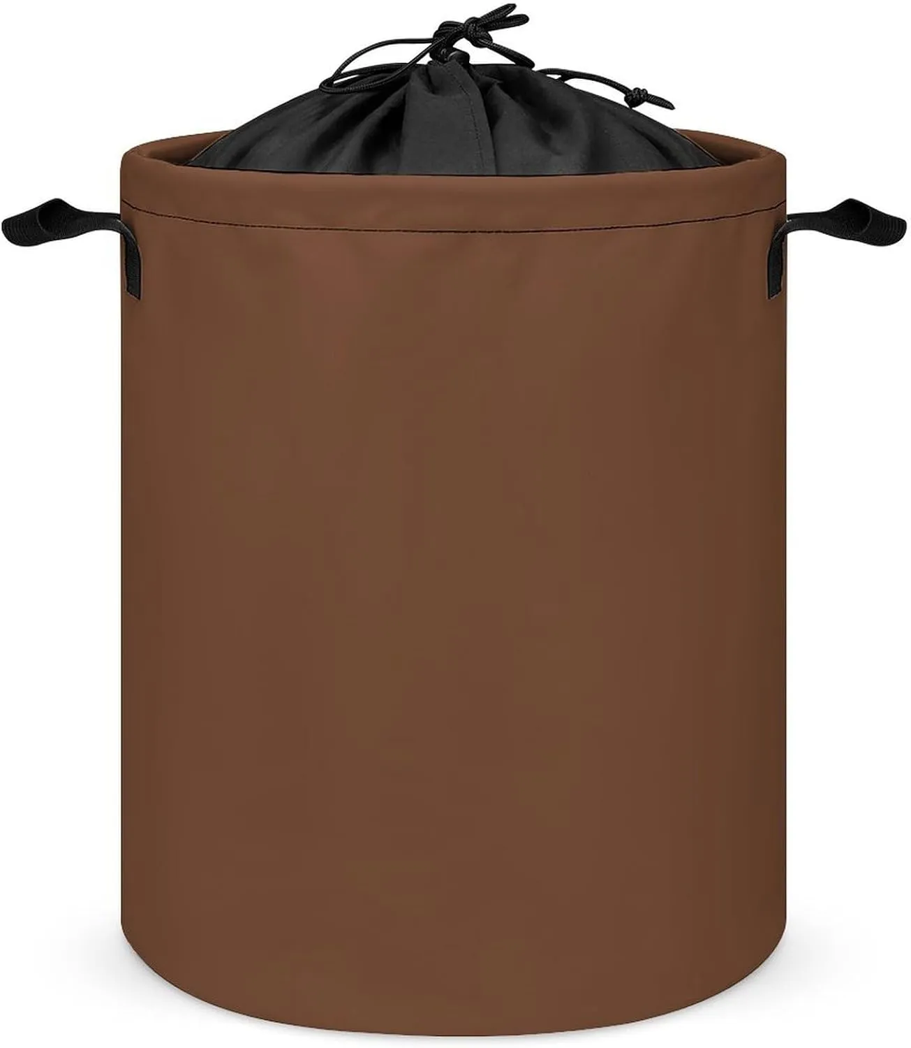 Large Laundry Hamper Bag, Dark Brown Solid Color Elegant Simple Collapsible Laundry Basket Dirty Clothes Washing Bin for College Dorm, Family Essentials