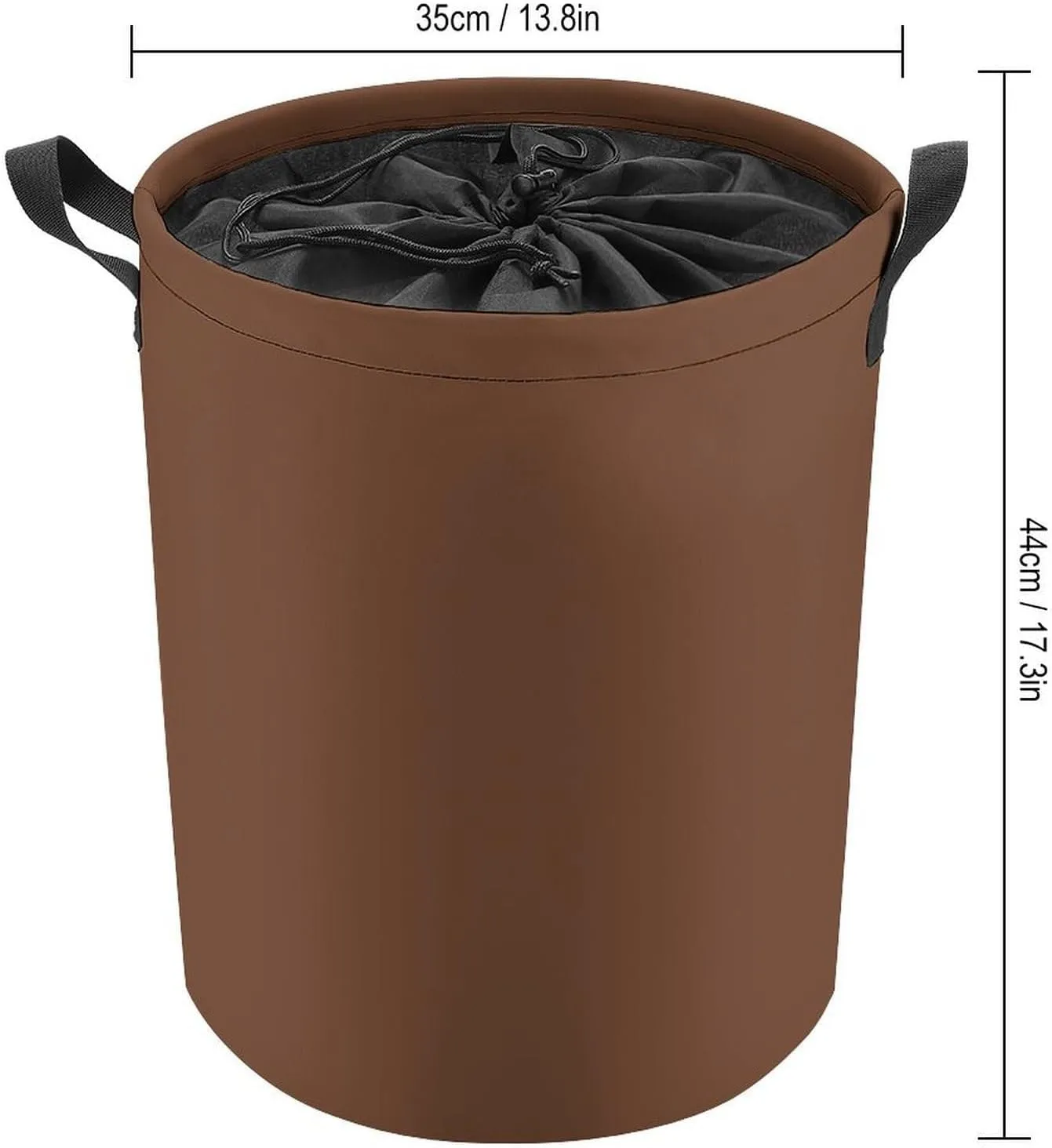 Large Laundry Hamper Bag, Dark Brown Solid Color Elegant Simple Collapsible Laundry Basket Dirty Clothes Washing Bin for College Dorm, Family Essentials