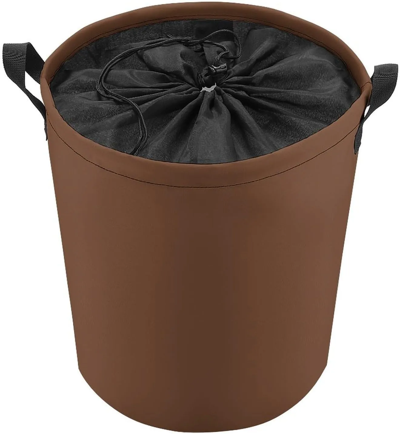 Large Laundry Hamper Bag, Dark Brown Solid Color Elegant Simple Collapsible Laundry Basket Dirty Clothes Washing Bin for College Dorm, Family Essentials