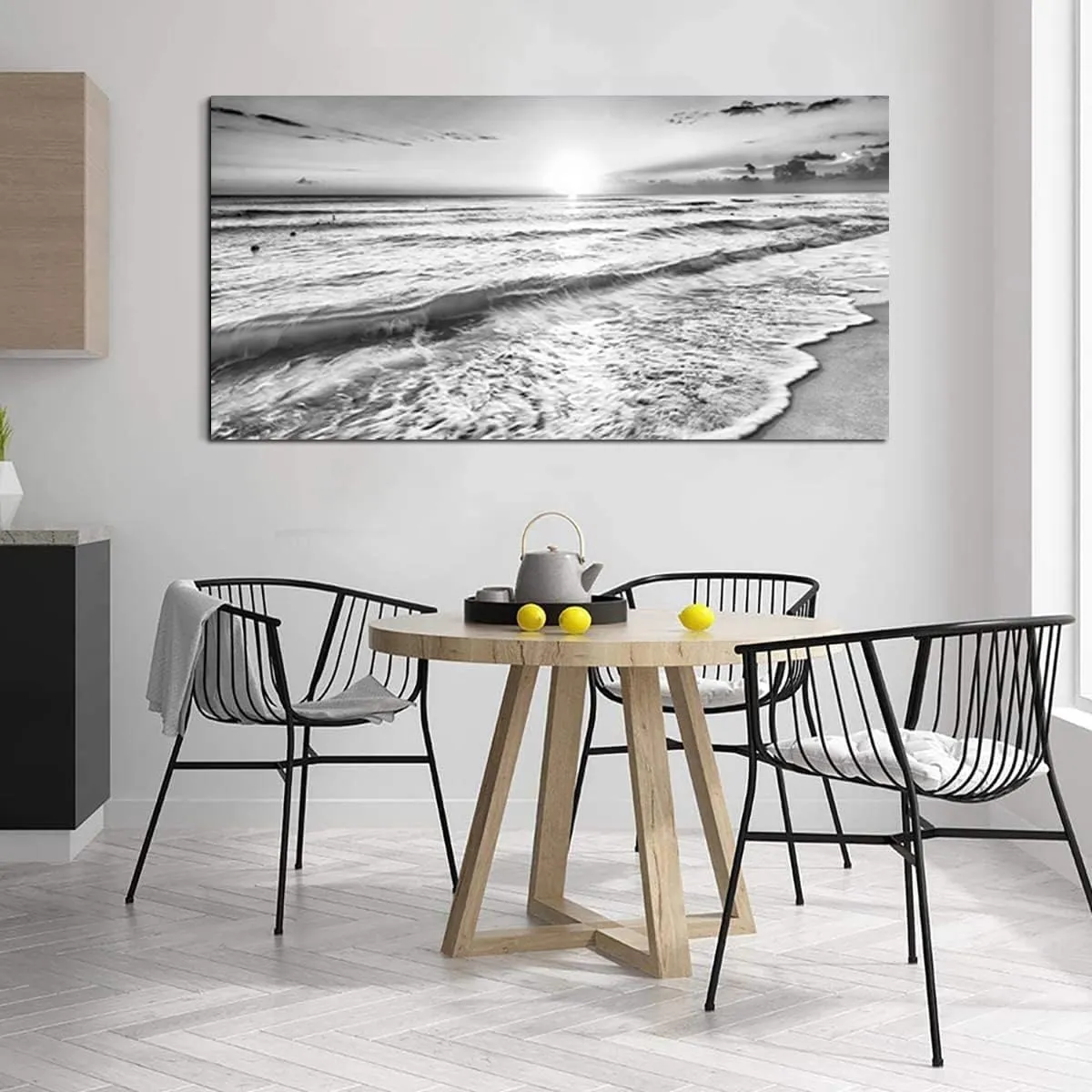 Large Ocean Sea Waves Nature Canvas Wall Art Picture Print -Modern Sea Nature Landsacpe Artwork Painting Framed for Bathroom Living Room Office Wall Decor -20"x40"inch