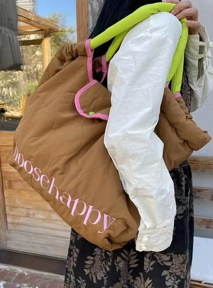 Large Padding Shoulder Bag Tote Bag for Women Down Padded Crossbody Bag Handbag Lightweight Tote Purse Top Handle Bag 2025