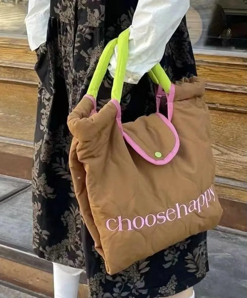 Large Padding Shoulder Bag Tote Bag for Women Down Padded Crossbody Bag Handbag Lightweight Tote Purse Top Handle Bag 2025