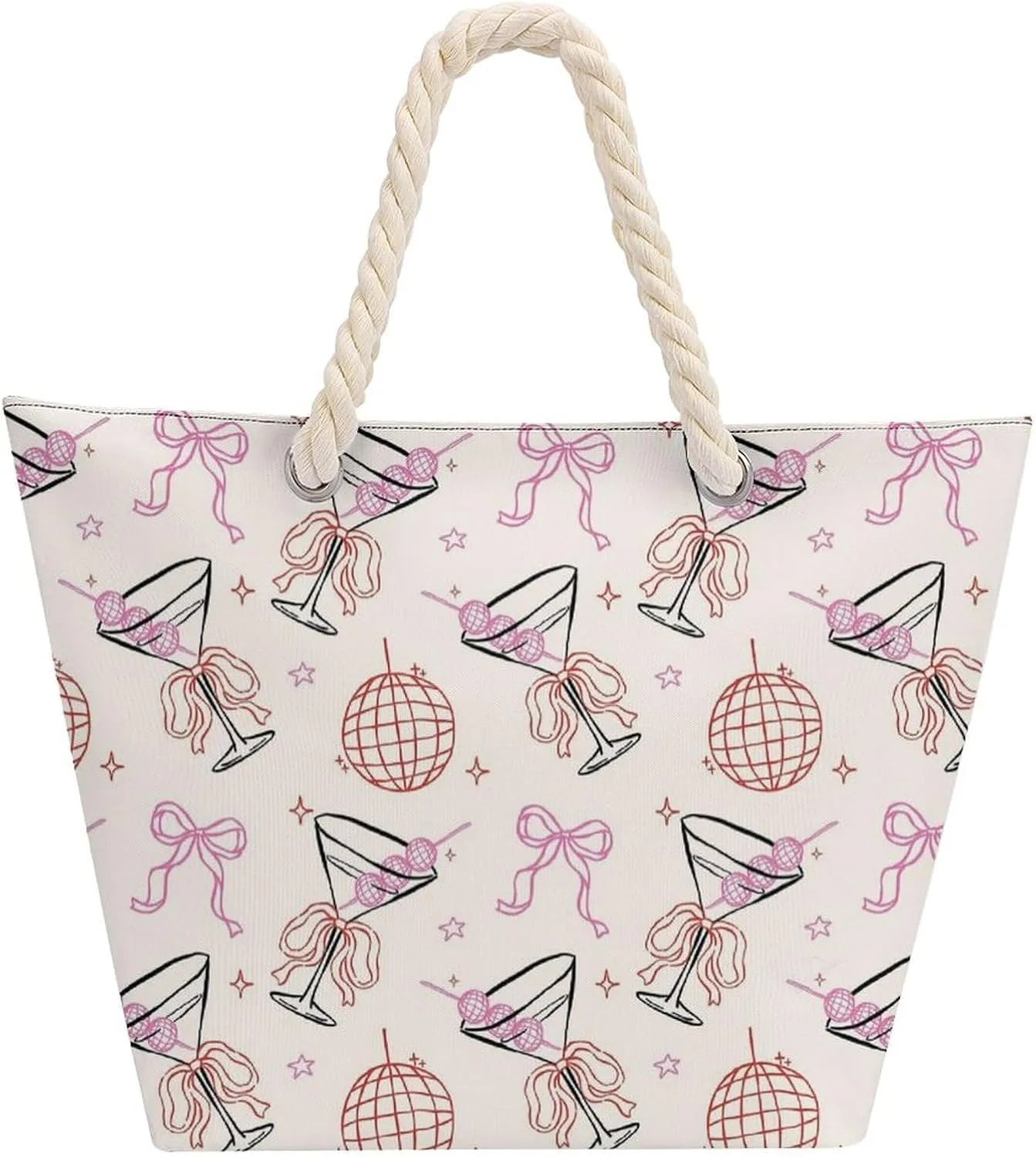 Large Tote Bag Women Whimsical Disco Ball Hobo Bag Travel Purse Oversize Shoulder Handbag for Work Beach