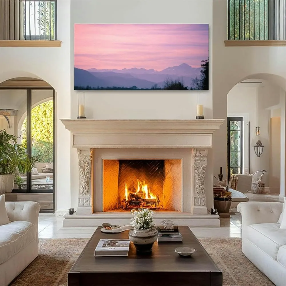 Large Wall Art Decor for Living Room Bedroom Bathroom Canvas Wall Art Framed Mountain range the early morning Sunrise mountains Prints Artwork Painting Pictures Kitchen 24x48